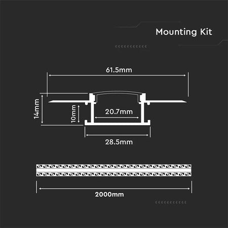 Profil Aluminiu Pentru Banda Led Incastrat Pentru Rigips