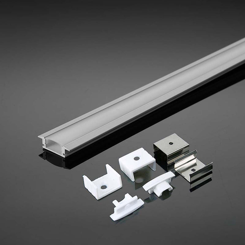 Profil din aluminiu pentru bandă LED cu dispersor, 2 m, 24,7 × 7 mm, carcasă albă V-Tac SKU-3368