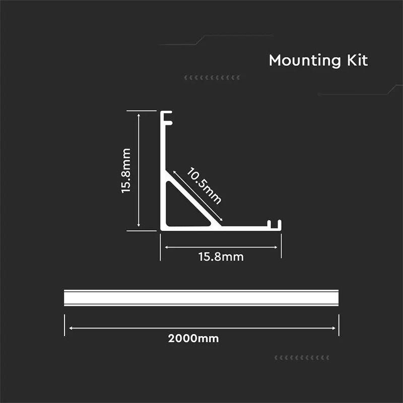 Profil Aluminiu Pentru Banda Led 2m 15.8mm X 15.8mm Alb