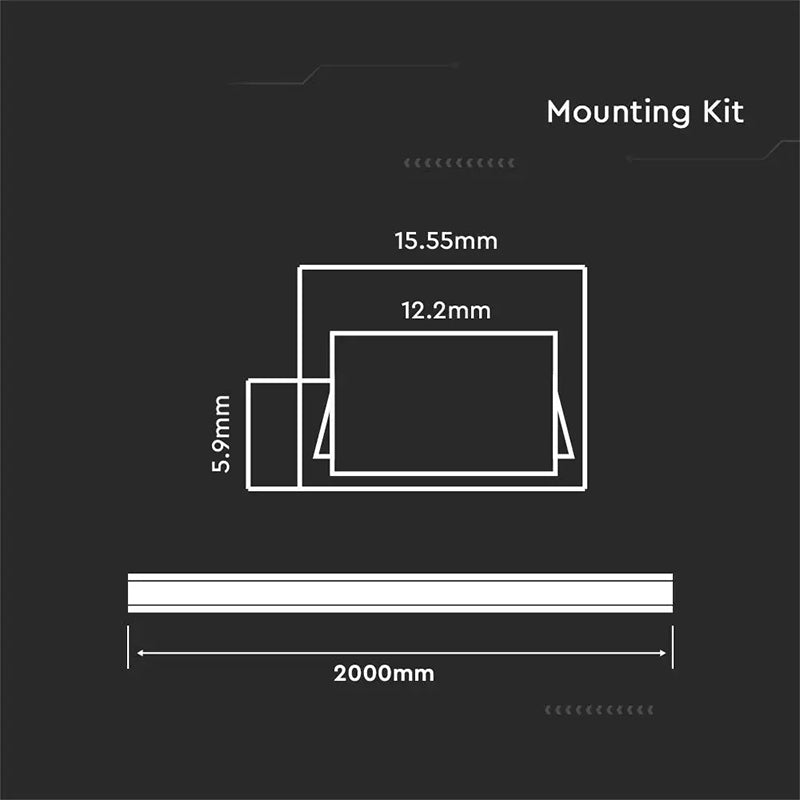 Profil Aluminiu Pentru Banda Led 2m 16mm X 7.mm Alb