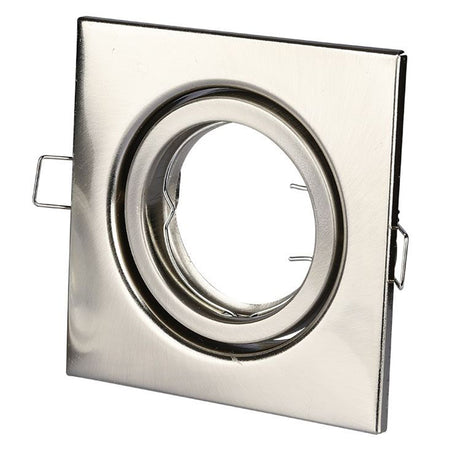 Corp spot încastrat GU10 pătrat cu unghi reglabil din aluminiu nichel V-Tac SKU-3473