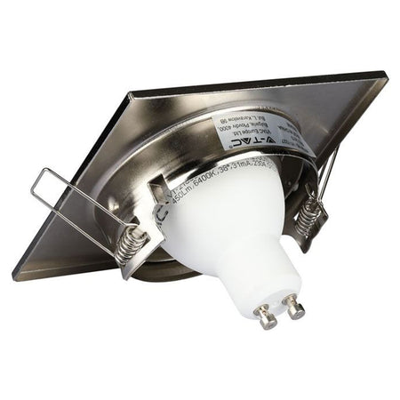 Corp spot încastrat GU10 pătrat cu unghi reglabil din aluminiu nichel V-Tac SKU-3473