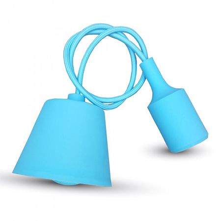 Pendul de tavan albastru deschis cu soclu E27 și fir de 1 m V-Tac SKU-3482