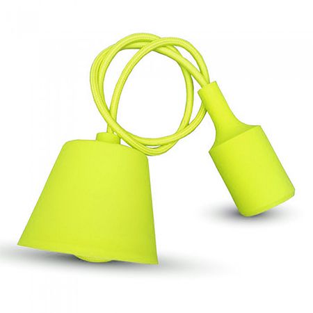 Pendul tavan galben cu soclu E27 și cablu de 1 m V-Tac SKU-3485