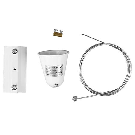 Kit suspendare șină track light de 1 m din aluminiu alb V-Tac SKU-3566