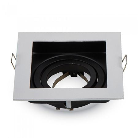 Corp spot încastrat pătrat GU10 din aluminiu alb V-Tac SKU-3597