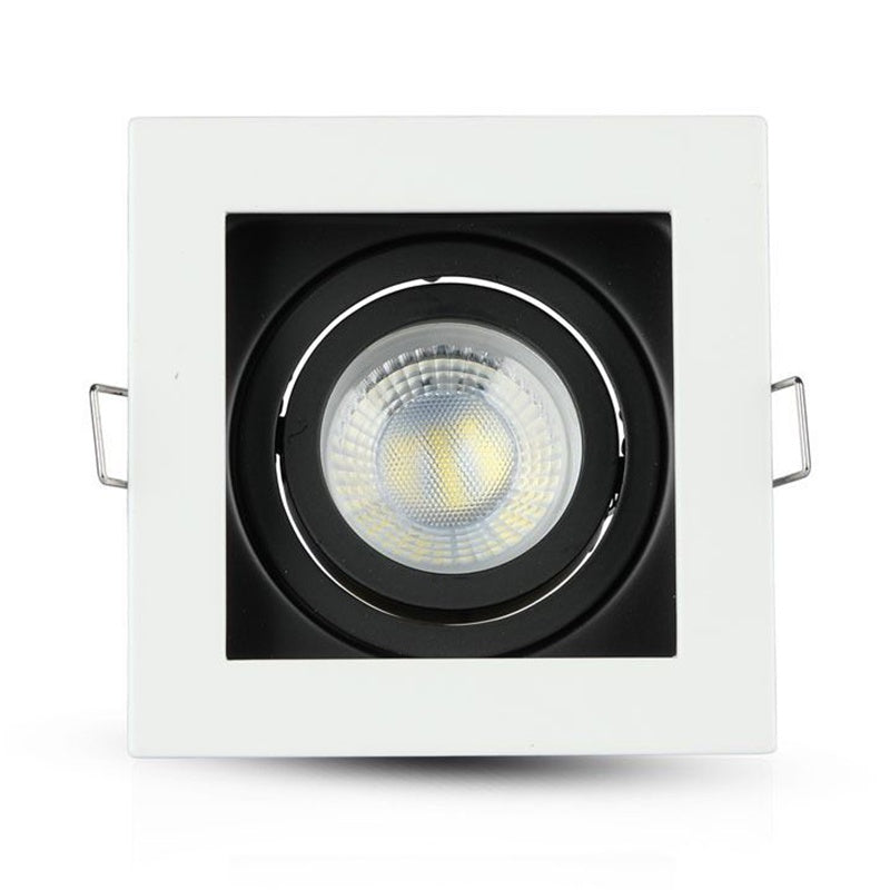 Corp spot încastrat pătrat GU10 din aluminiu alb V-Tac SKU-3597
