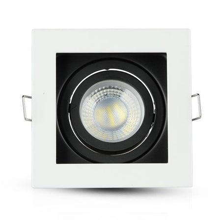 Corp spot încastrat pătrat GU10 din aluminiu alb V-Tac SKU-3597