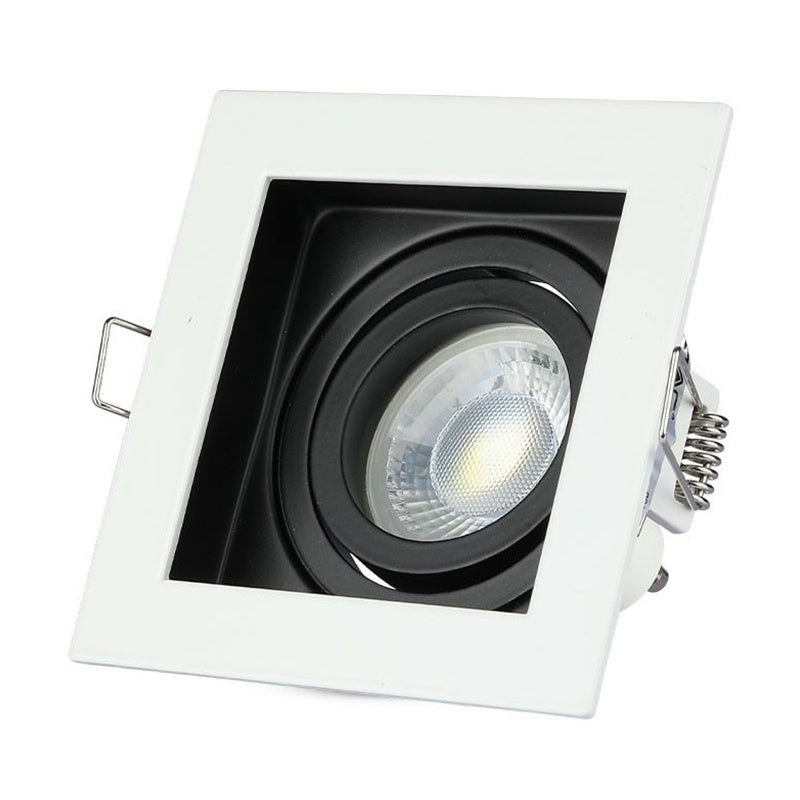 Corp spot încastrat pătrat GU10 din aluminiu alb V-Tac SKU-3597