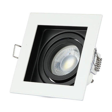 Corp spot încastrat pătrat GU10 din aluminiu alb V-Tac SKU-3597