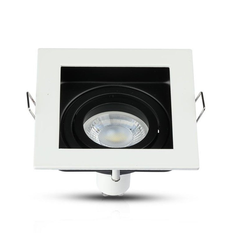 Corp spot încastrat pătrat GU10 din aluminiu alb V-Tac SKU-3597