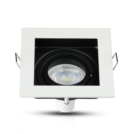Corp spot încastrat pătrat GU10 din aluminiu alb V-Tac SKU-3597