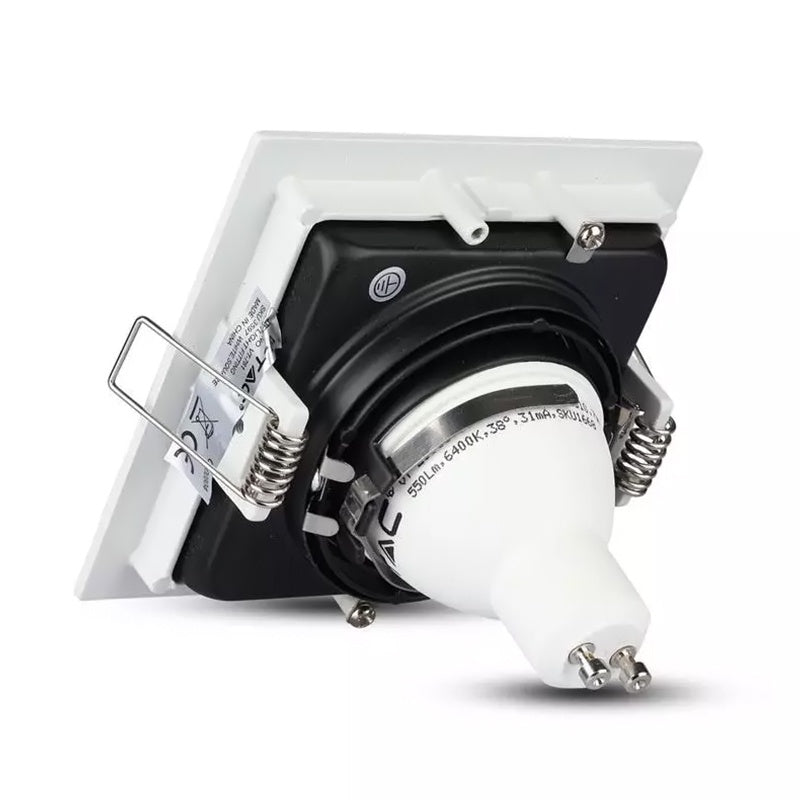 Corp spot încastrat pătrat GU10 din aluminiu alb V-Tac SKU-3597