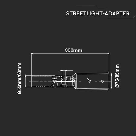 SUPORT PRINDERE LAMPA STRADALA 65MM