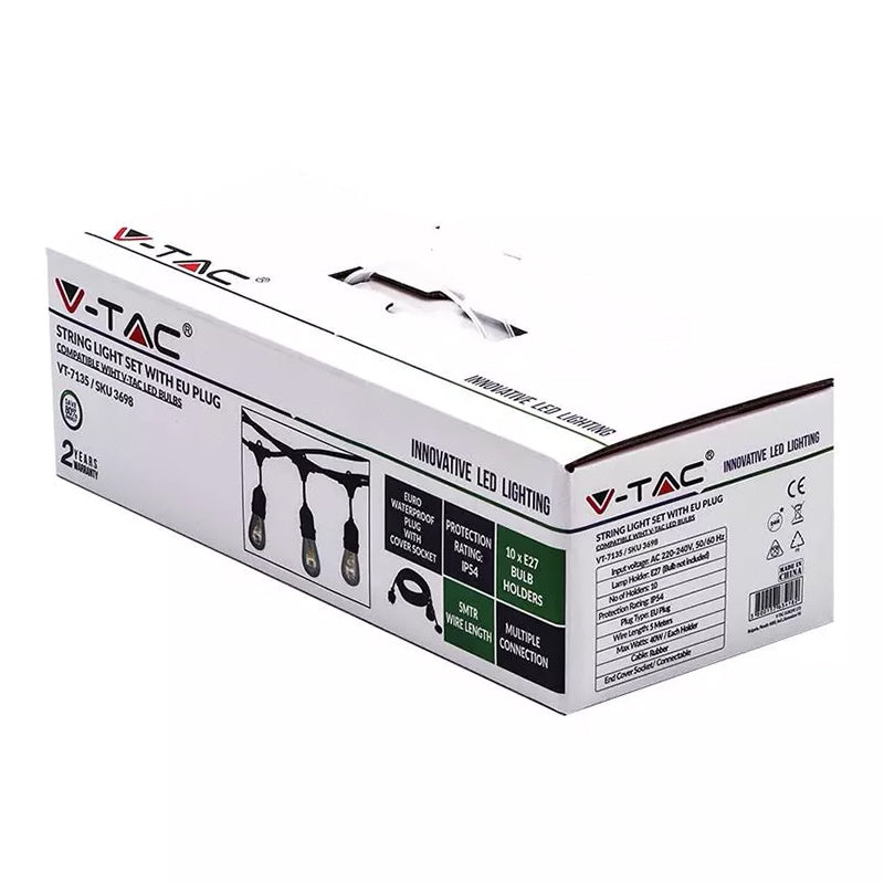 Sir Iluminat Festiv Cu Soclu E27x10buc 5m Ip65