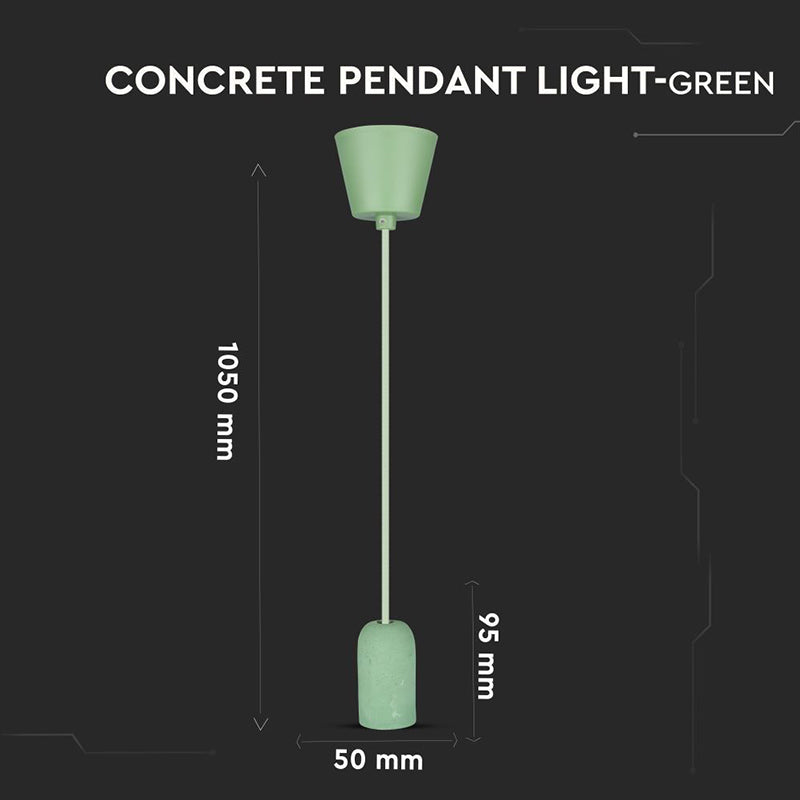 Pendul tavan cu soclu E27 din beton verde V-Tac SKU-3742