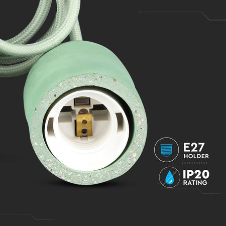 Pendul tavan cu soclu E27 din beton verde V-Tac SKU-3742