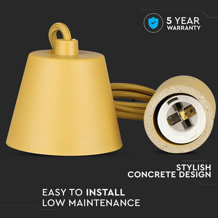 Pendul tavan cu soclu E27 din beton bej V-Tac SKU-3750