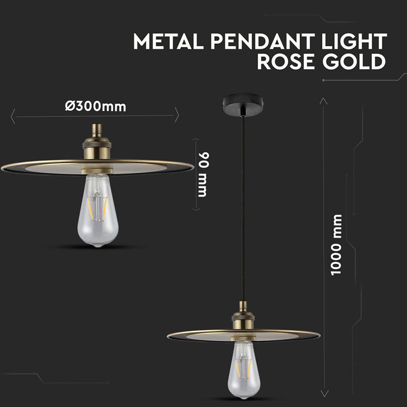 Pendul de tavan cu soclu E27 din metal roz auriu V-Tac SKU-3751
