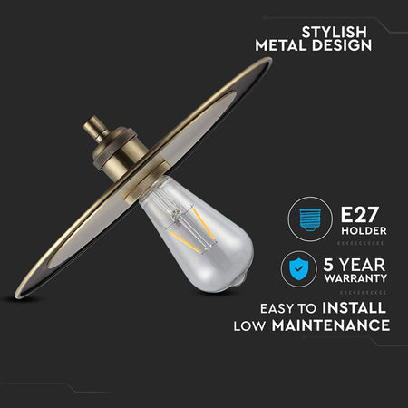 Pendul de tavan cu soclu E27 din metal roz auriu V-Tac SKU-3751