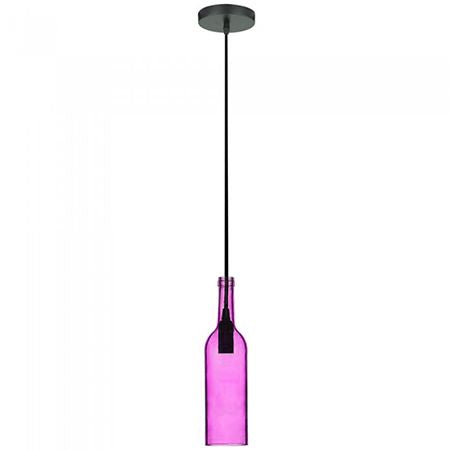 Pendul tavan în formă de sticlă de vin roz cu soclu E14 V-Tac SKU-3774