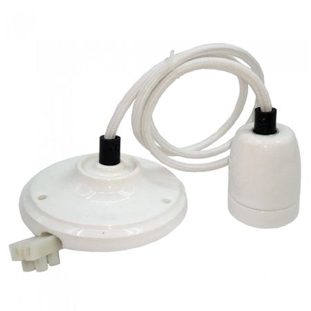 Pendul de tavan din porțelan alb cu soclu E27 V-Tac SKU-3803