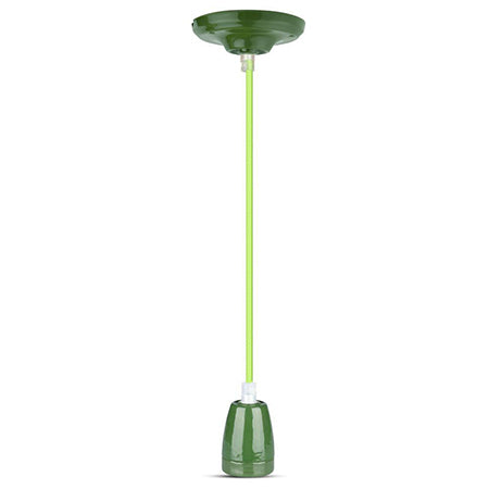 Pendul de tavan verde din porțelan cu soclu E27 V-Tac SKU-3805