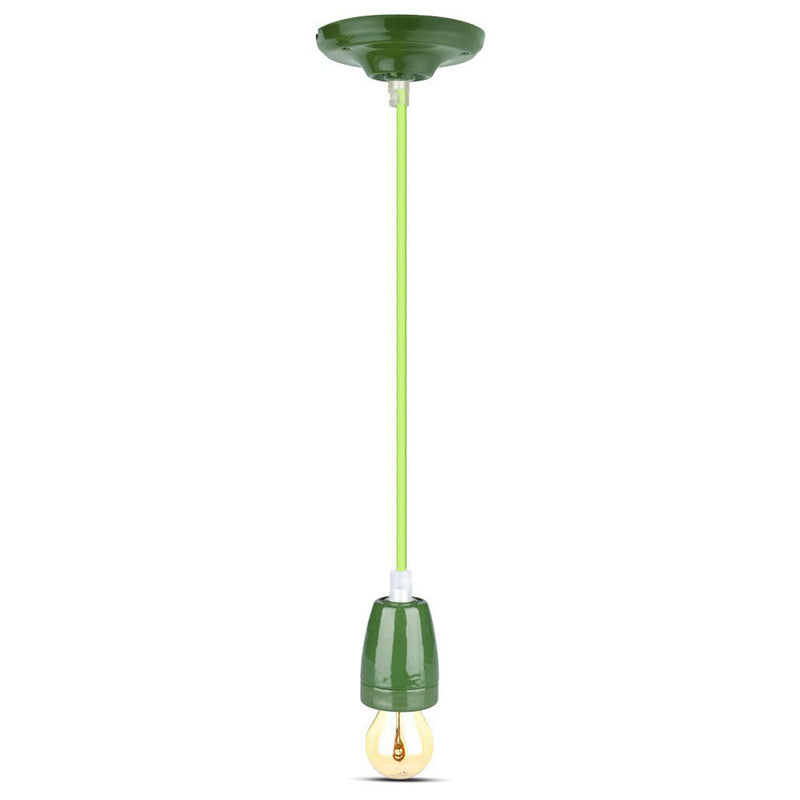 Pendul de tavan verde din porțelan cu soclu E27 V-Tac SKU-3805