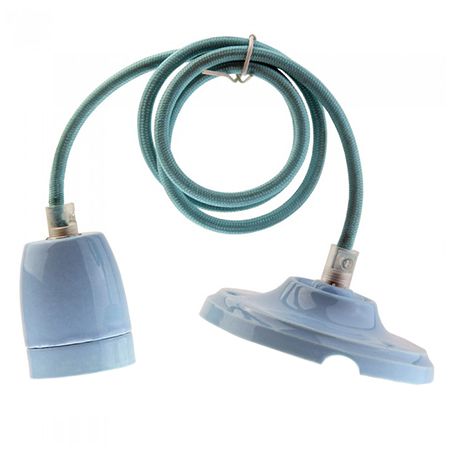 Pendul de tavan din porțelan cu soclu E27 albastru V-Tac SKU-3806