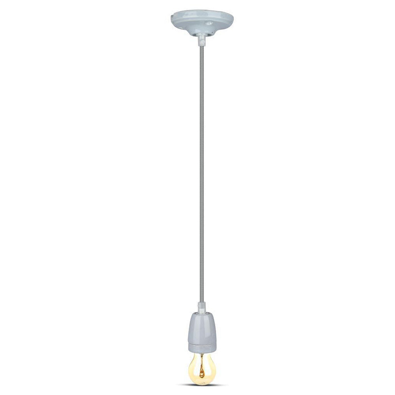 Pendul Tavan Portelan Soclu E27 - Gri