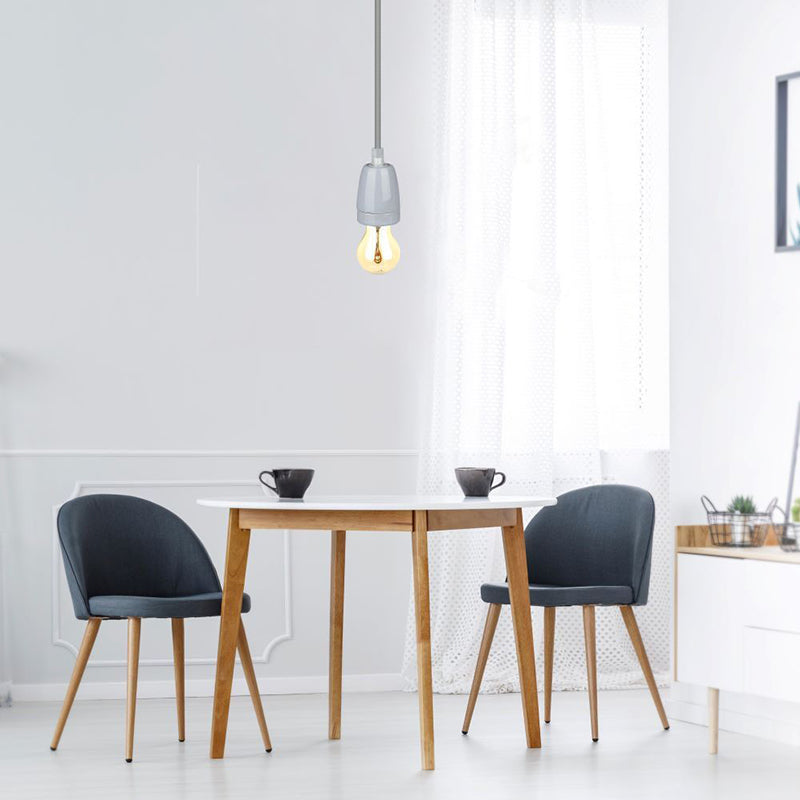 Pendul Tavan Portelan Soclu E27 - Gri