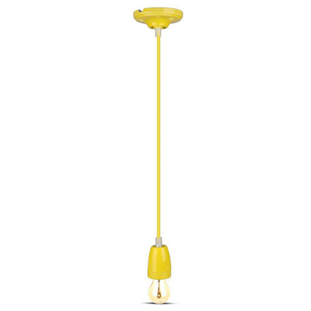 Pendul de tavan din porțelan cu soclu E27 galben V-Tac SKU-3809