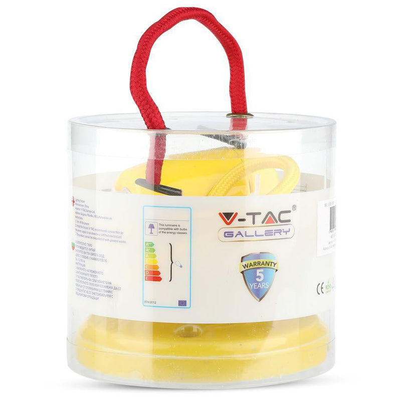 Pendul de tavan din porțelan cu soclu E27 galben V-Tac SKU-3809