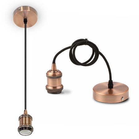 Corp suspendat pentru iluminat cu soclu E27 60 W din metal bronz V-Tac SKU-3840