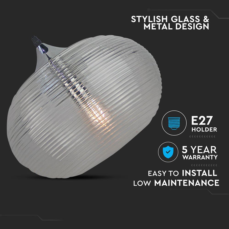Pendul tavan Diamond cu soclu E27 din sticlă verde, max. 60 W V-Tac SKU-3880