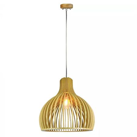 Pendul de tavan din lemn cu soclu E27 pentru becuri de maximum 60 W și diametru de 35 cm V-Tac SKU-40501