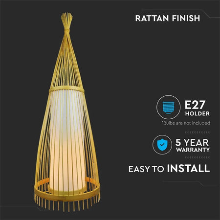 Lampa Podea Din Rattan Soclu E27 150cm
