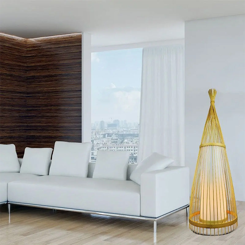 Lampa Podea Din Rattan Soclu E27 150cm