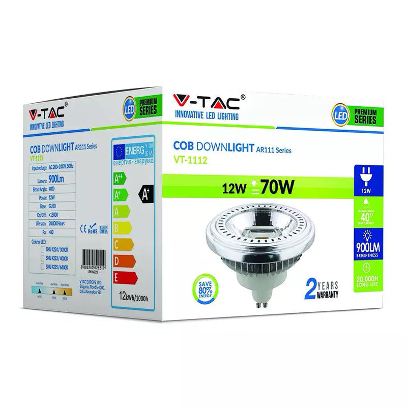Spot Led Gu10 Ar111 12w 4500k Alb Neutru