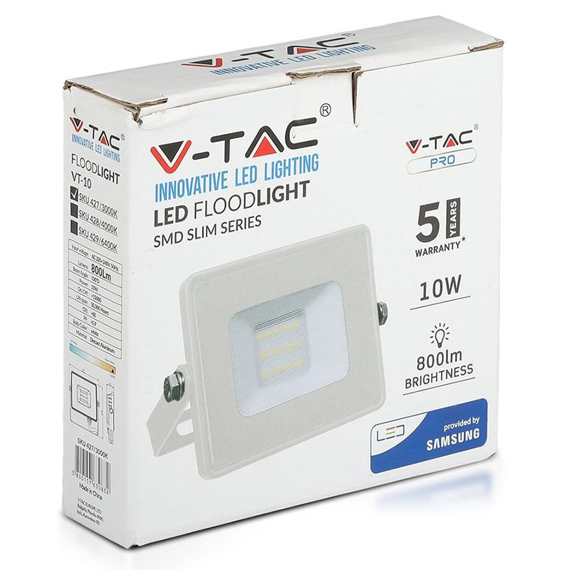 Reflector Led Smd 10w 6400k Ip65 Alb, Cip Samsung