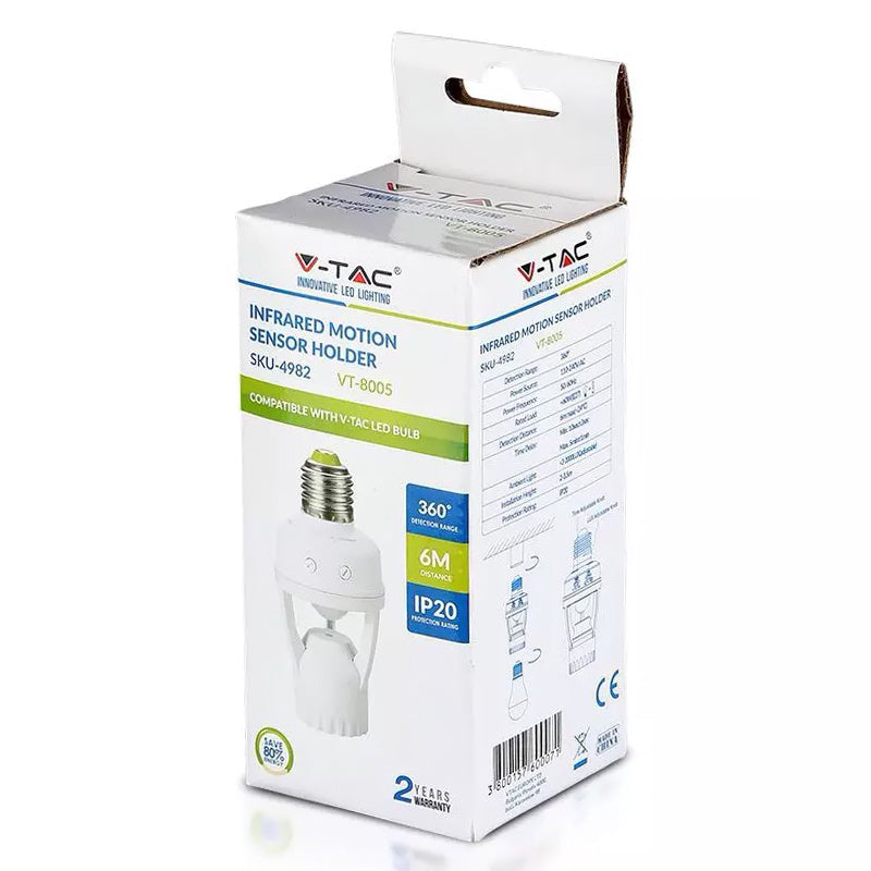 Dulie E27 cu senzor de mișcare infraroșu 360° V-Tac SKU-4982