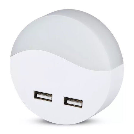 Lampa Veghe Rotunda Cu Senzor Lumina 3000k Alb Cald + 2usb