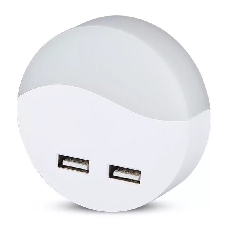 Lampa Veghe Rotunda Cu Senzor Lumina 3000k Alb Cald + 2usb
