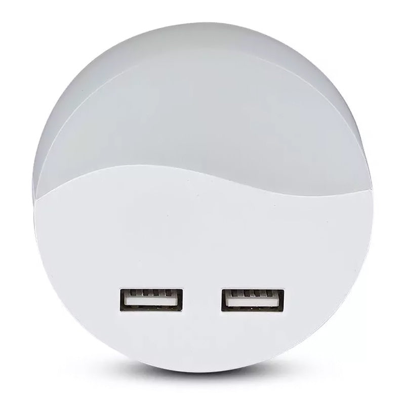 Lampa Veghe Rotunda Cu Senzor Lumina 3000k Alb Cald + 2usb