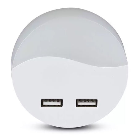 Lampa Veghe Rotunda Cu Senzor Lumina 3000k Alb Cald + 2usb