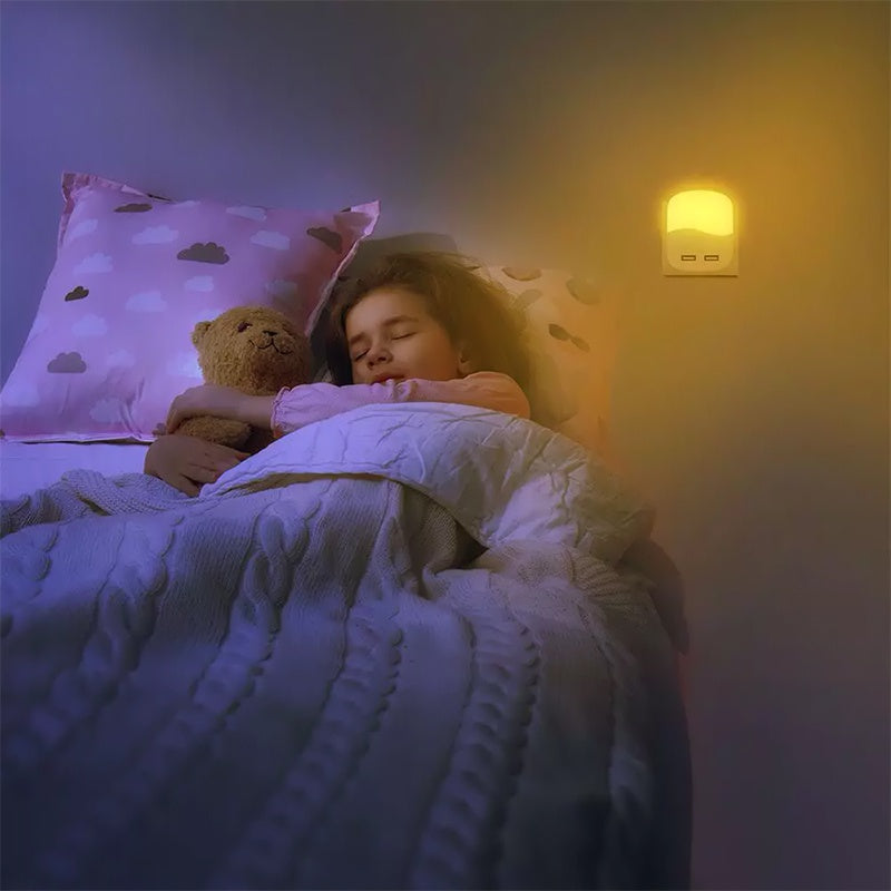 Lampă de veghe 3000 K cu senzor de lumină și 2 porturi USB V-Tac SKU-507