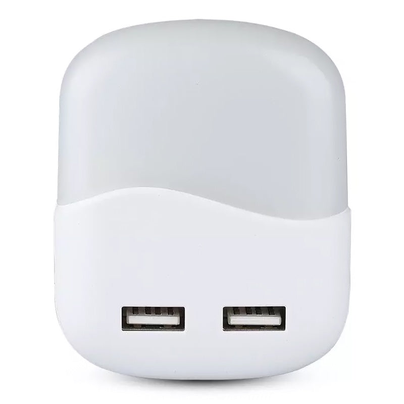 Lampă de veghe cu senzor de lumină 4000 K și 2 USB V-Tac SKU-508