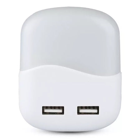 Lampă de veghe cu senzor de lumină 4000 K și 2 USB V-Tac SKU-508