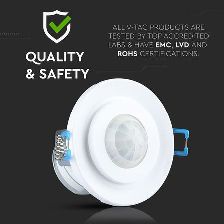 Senzor de mișcare încastrat în tavan cu detecție 360° V-Tac SKU-5091