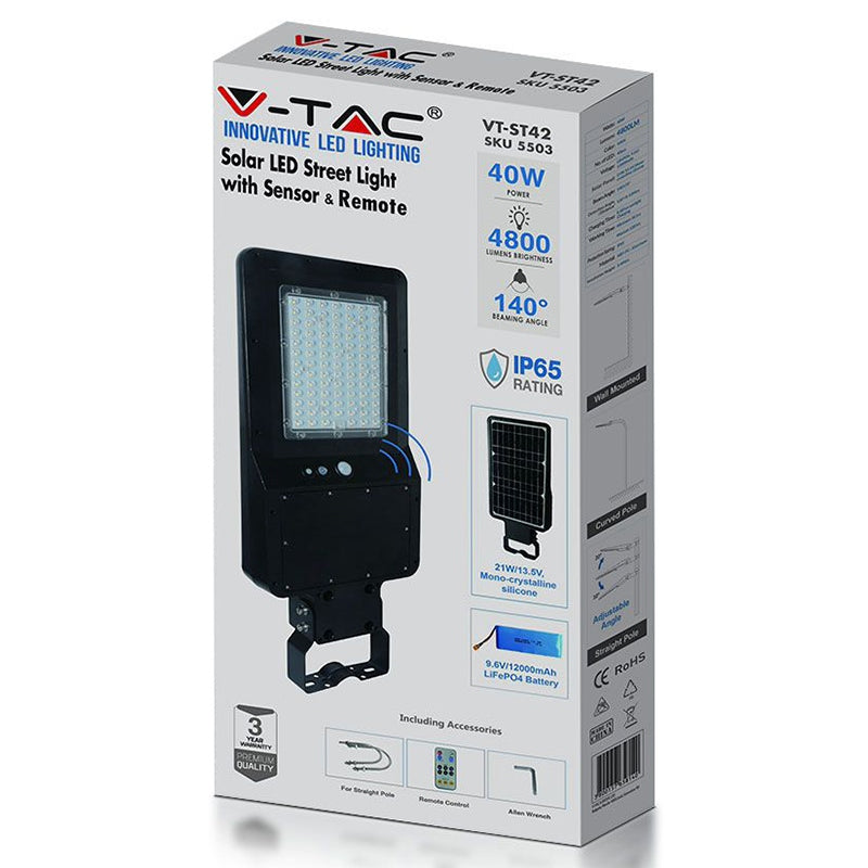 Corp Iluminat Stradal Led Solar 40w 4000k Alb Neutru